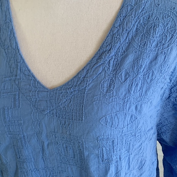 Sea Breeze of California V-neck Swim Cover Up Top Periwinkle Blue USA Size Large - Picture 2 of 8